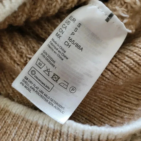 H&M Drop Sleeve Turtleneck Wool Blend Tan Sweater(Small) - Picture 8 of 8